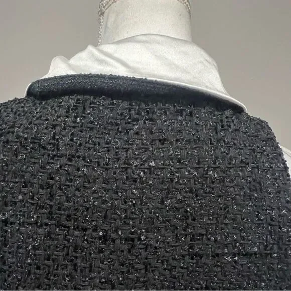 NWT Endless Rose Contrast Collar Tweed Mini Dress size xs women's with pockets!